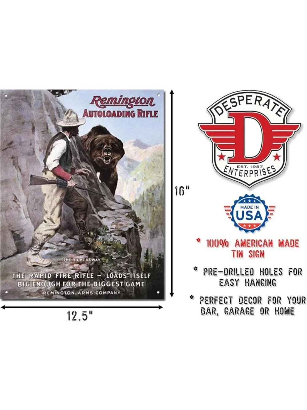 Vintage-Inspired Right of Way Tin Sign - 12.5